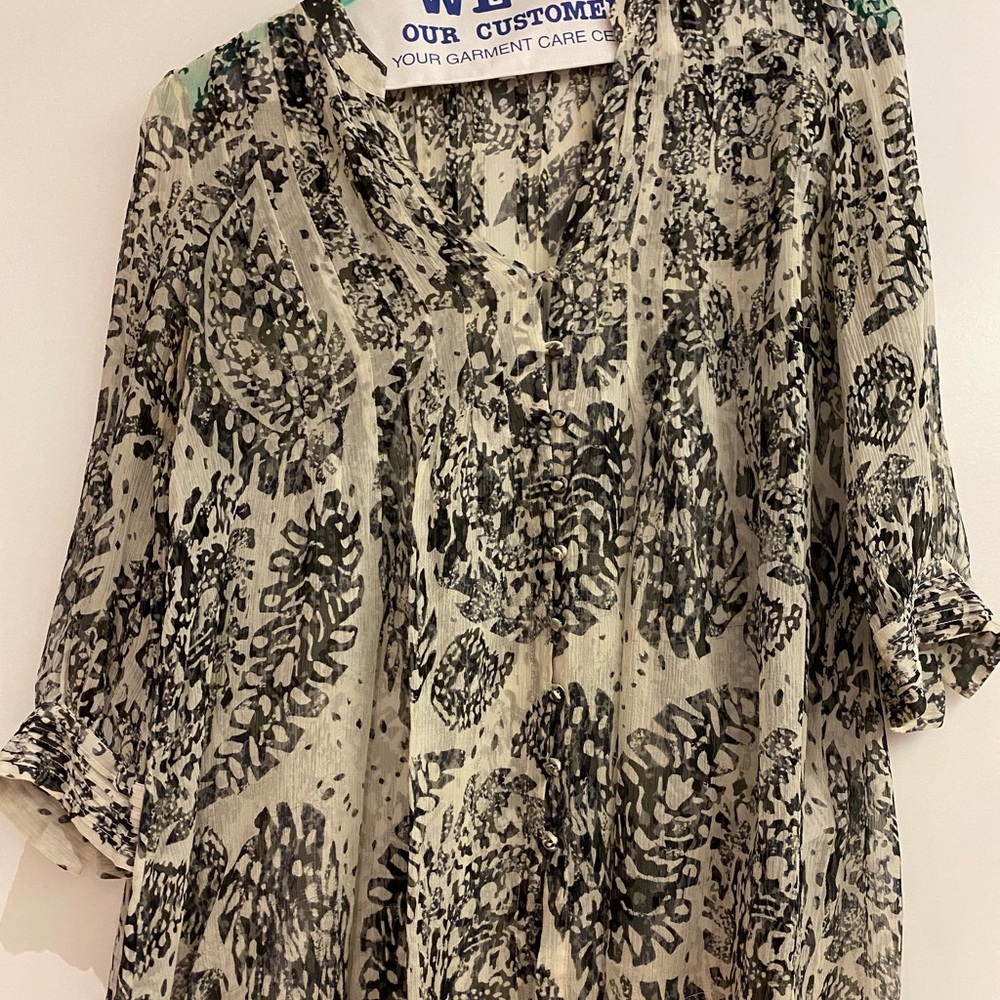 Sheer floral blouse
